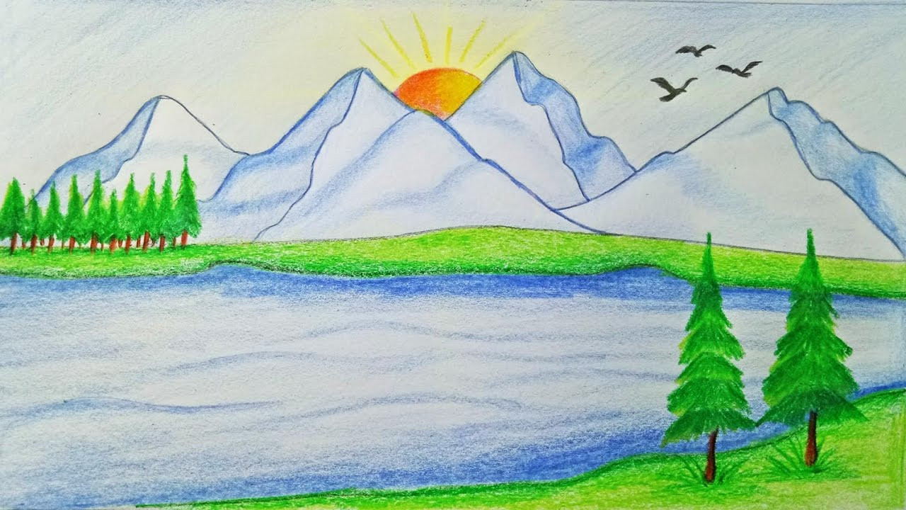 Best ideas about Easy Landscape Drawings
. Save or Pin How to draw scenery of mountain Step by step very easy Now.
