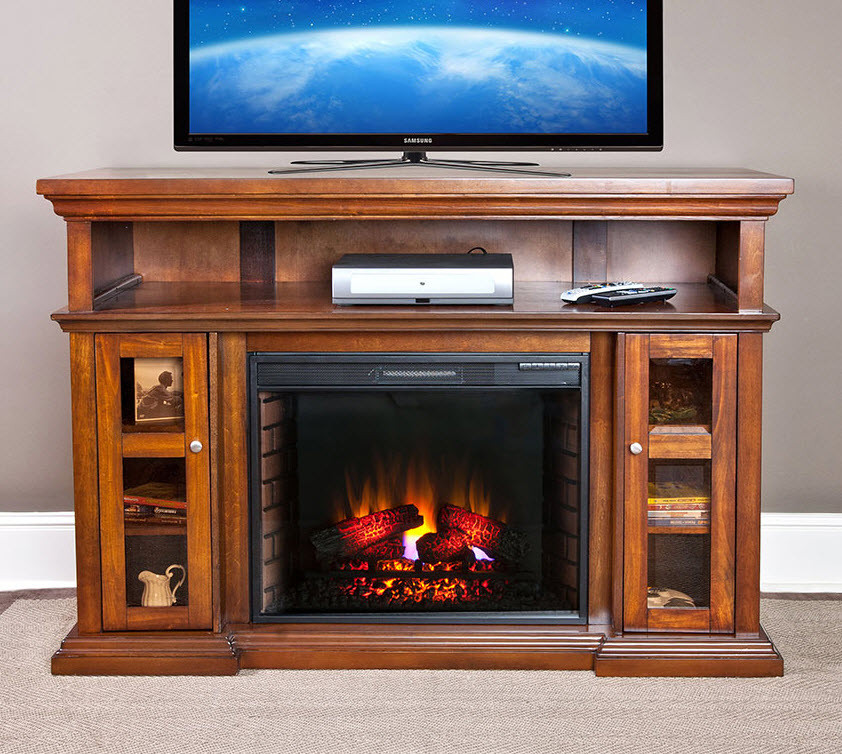 floating fireplace entertainment center