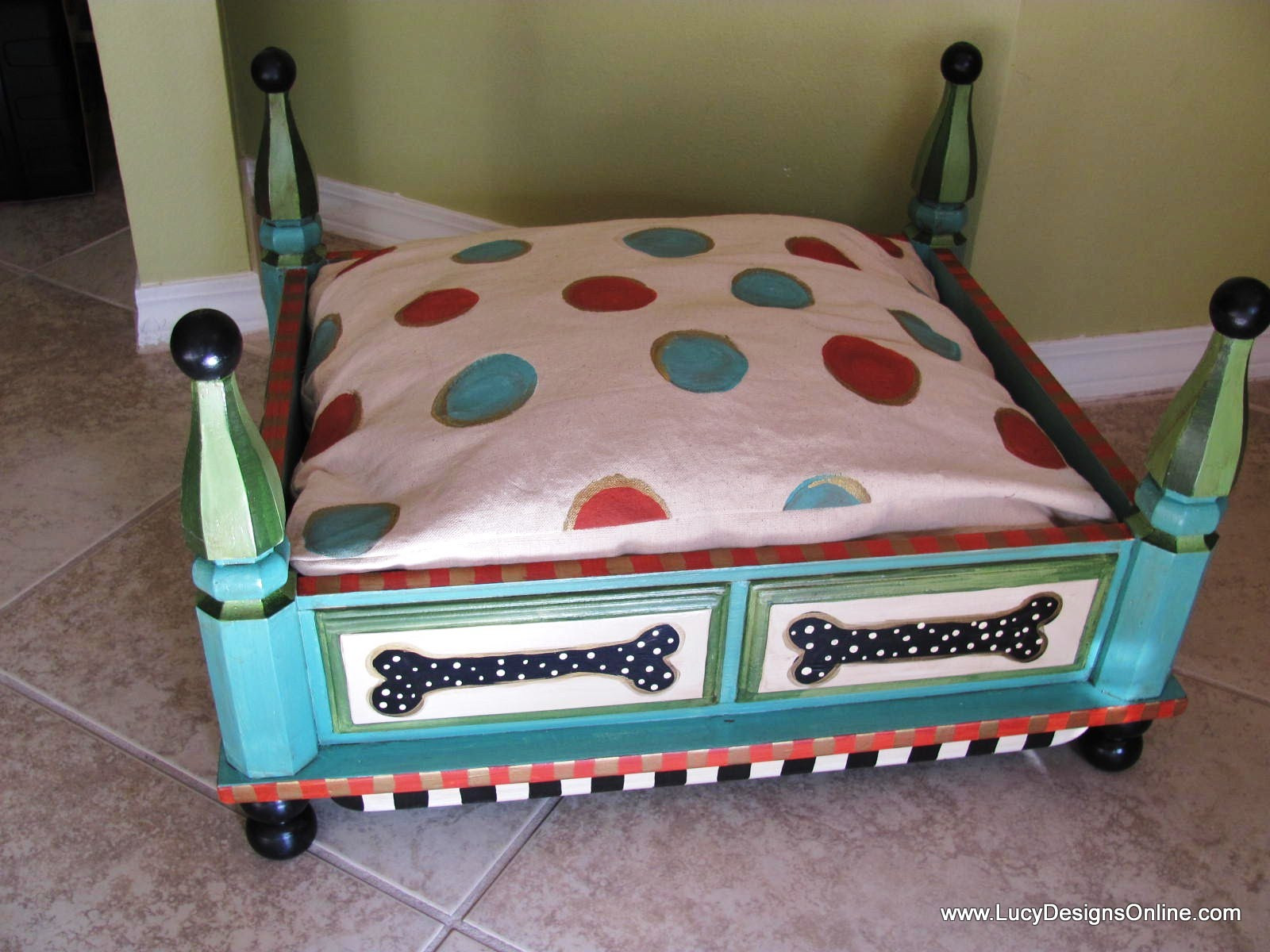 Best ideas about End Table Dog Bed DIY
. Save or Pin Hand Painted Turquoise Dog Bed from an End Table with Now.