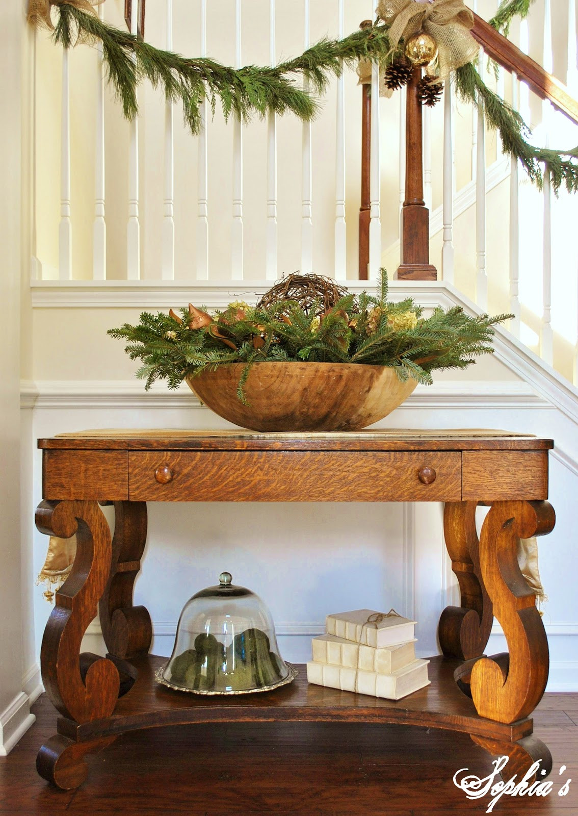 Best ideas about Entry Table Ideas
. Save or Pin Sophia s Christmas Stairs and Entryway Now.