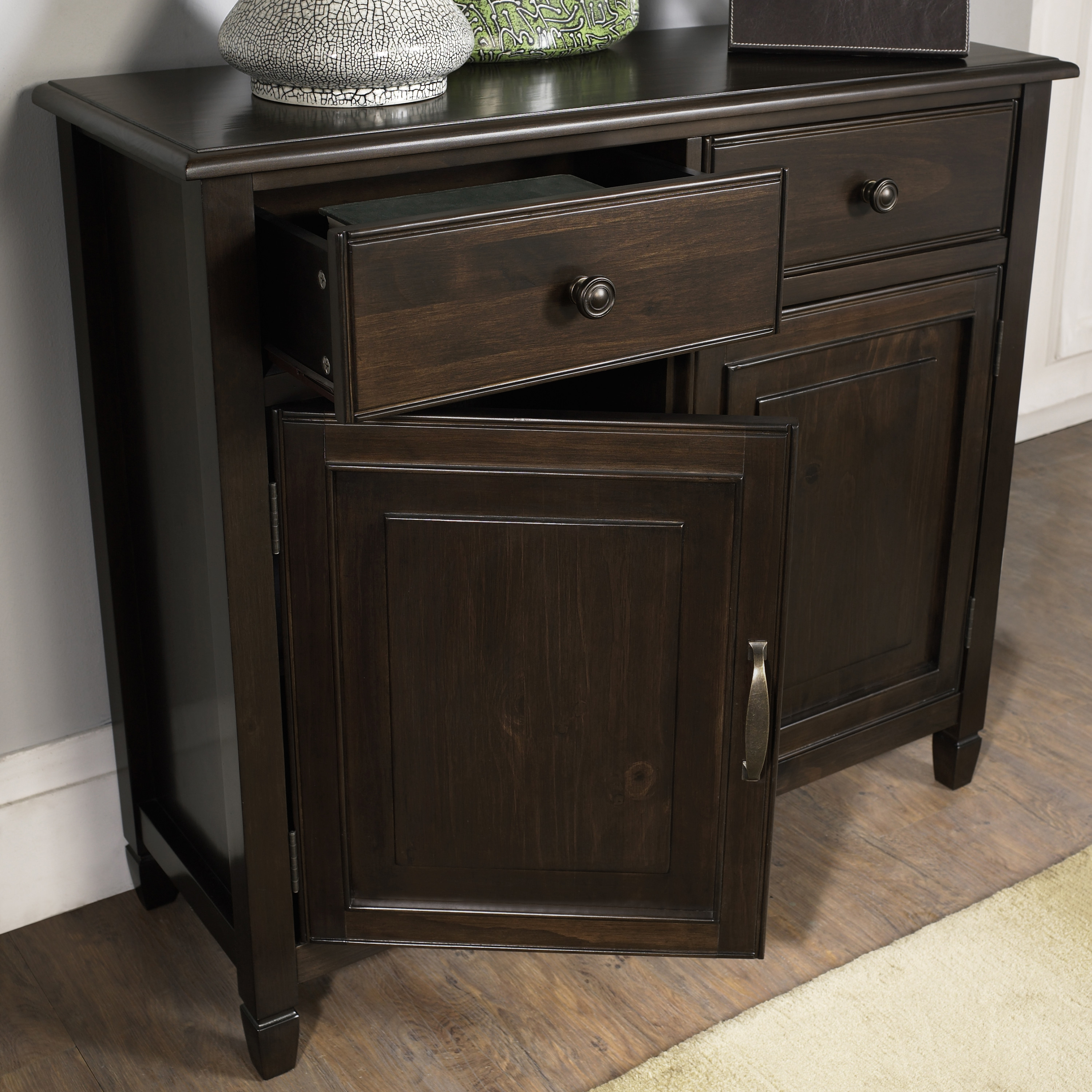 Best ideas about Entryway Storage Cabinet
. Save or Pin Simpli Home Connaught 2 Drawers and 2 Door Entryway Now.