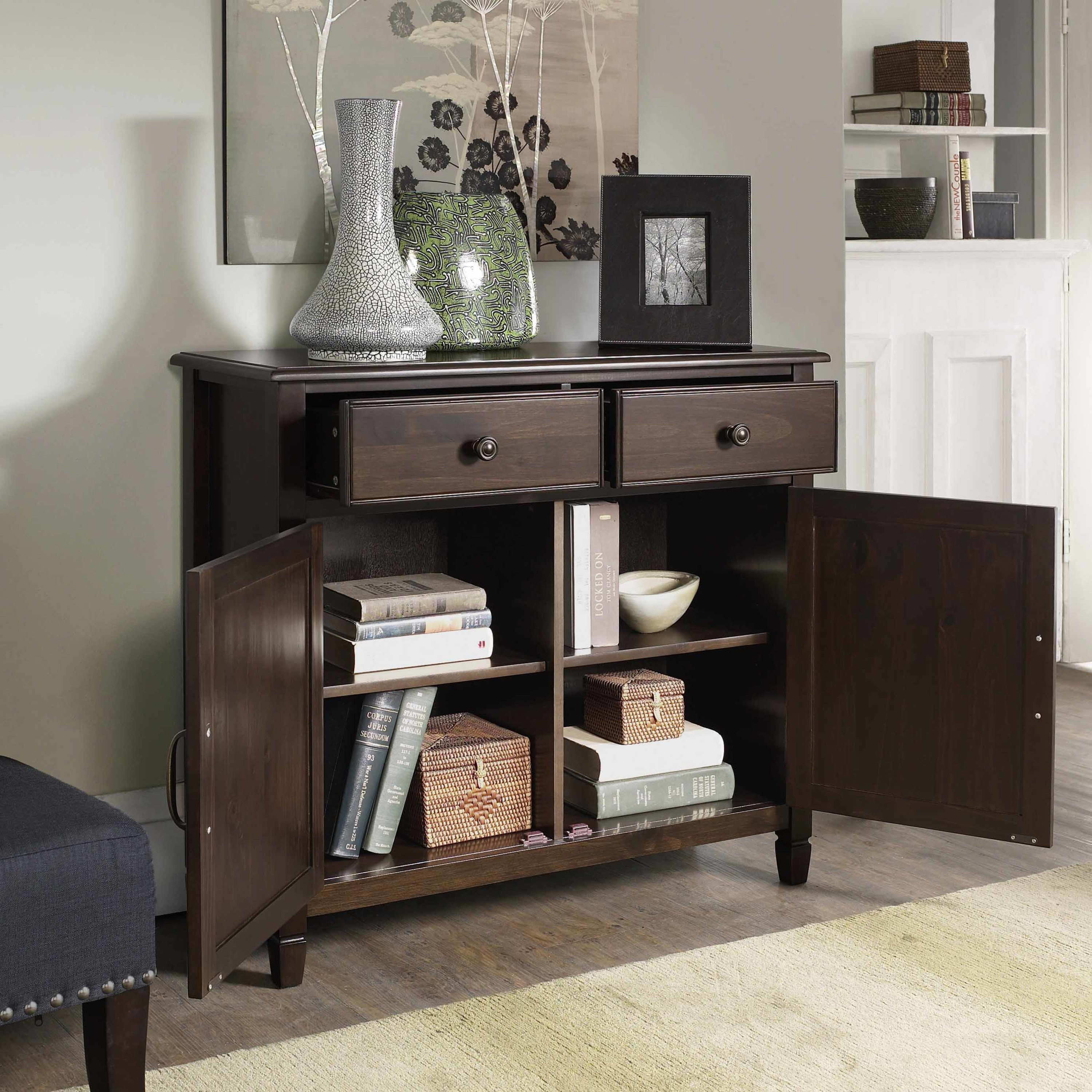 Best ideas about Entryway Storage Cabinet
. Save or Pin Simpli Home Connaught 2 Drawers and 2 Door Entryway Now.