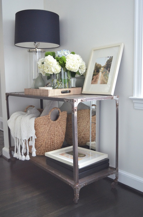 Best ideas about Entryway Table Decor
. Save or Pin Industrial Console Table Transitional living room Now.