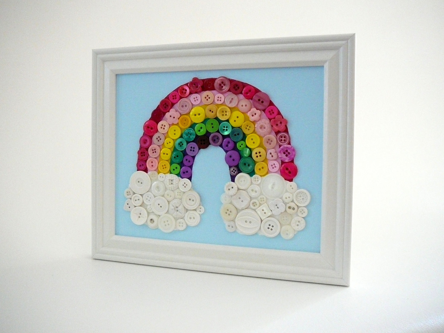 Best ideas about Etsy Wall Art
. Save or Pin Baby Nursery Wall Art Rainbow Button Art Wall Hanging Button Now.