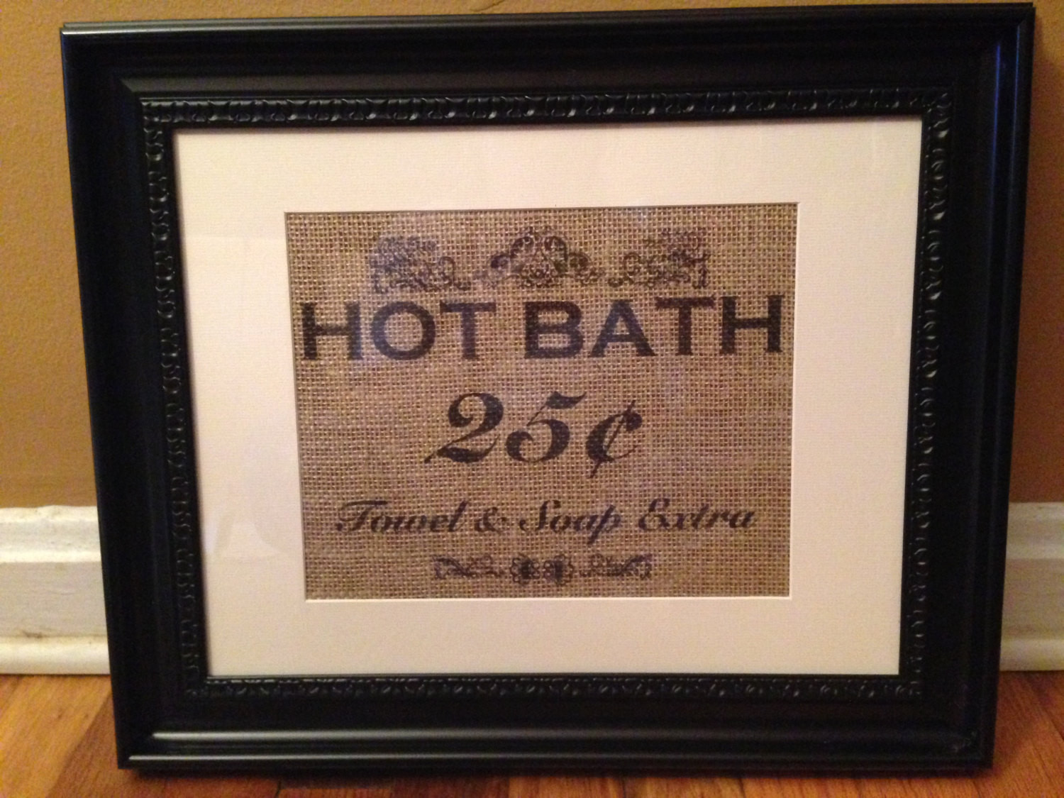 Best ideas about Etsy Wall Art
. Save or Pin Bathroom Burlap framed wall art by CountryCottonDesigns on Now.