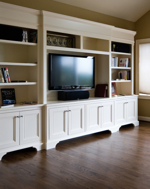 Best ideas about Family Room Cabinets
. Save or Pin White TV Cabinet Bookshelf Traditional Family Room Now.