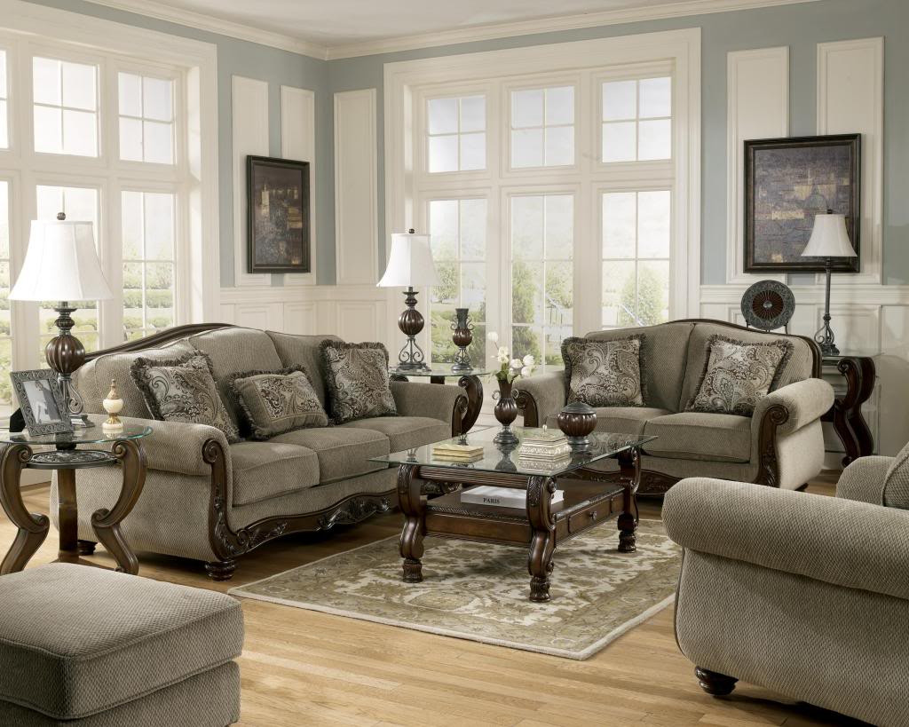 Best ideas about Family Room Chairs
. Save or Pin Martinsburg Ashley Traditional Sofa Love Seat & Chair 3 Now.