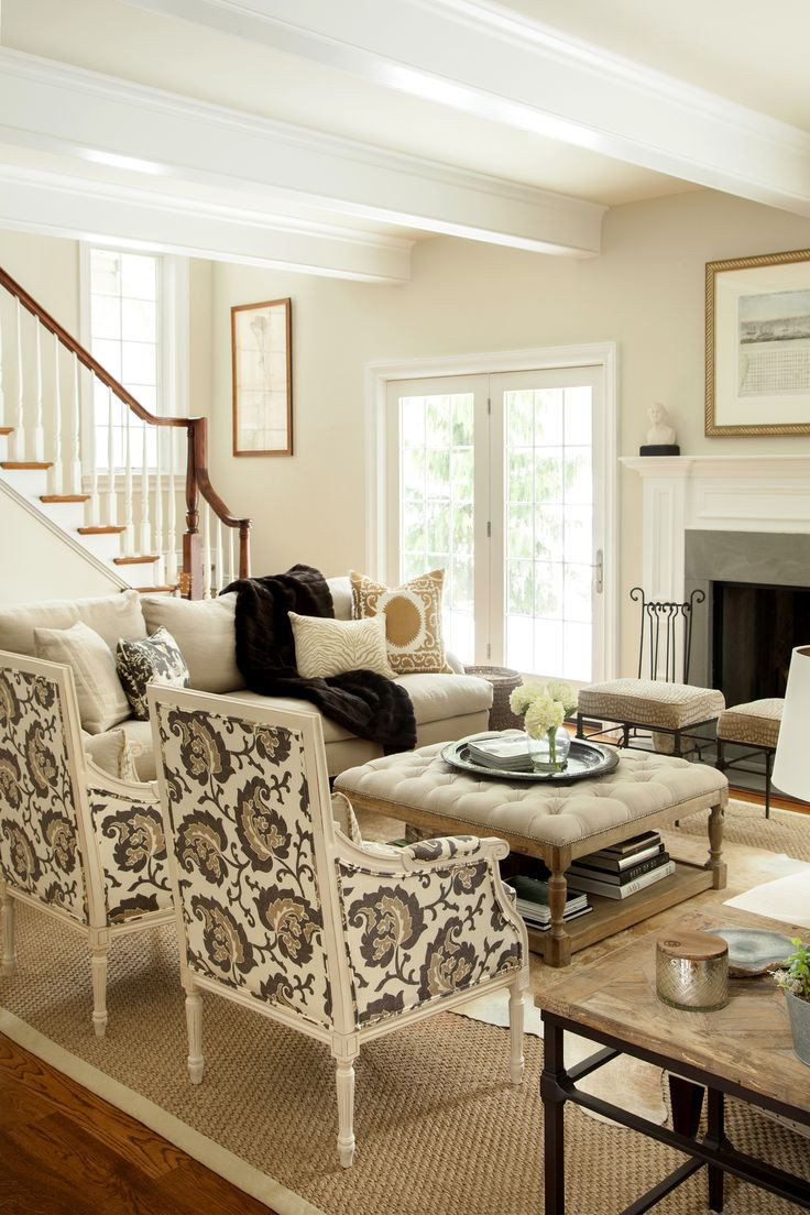 Best ideas about Family Room Furniture
. Save or Pin Neutral living room hip traditional large scale print on Now.