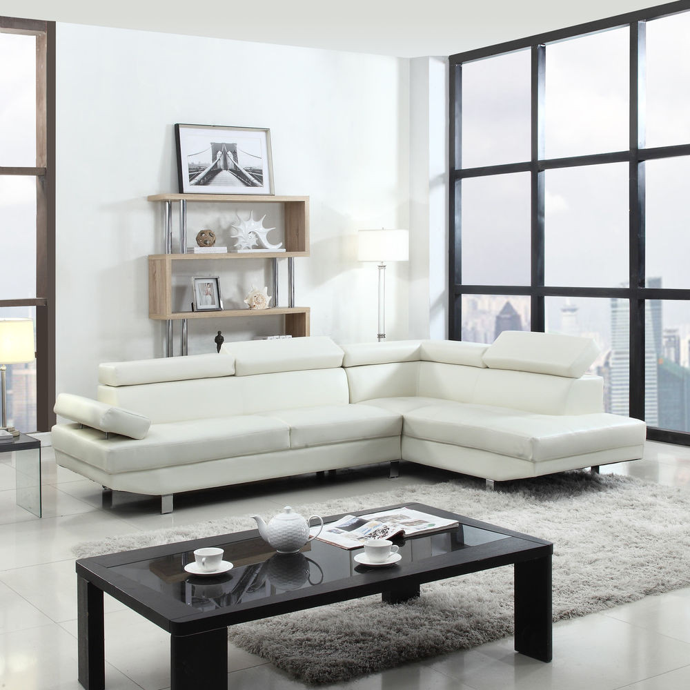 Best ideas about Family Room Sofa
. Save or Pin Modern Contemporary White Faux Leather Sectional Sofa Now.