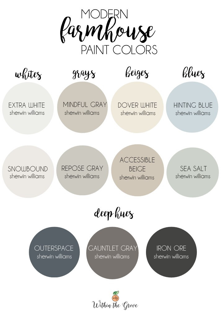 Best ideas about Farmhouse Paint Colors Sherwin Williams
. Save or Pin Modern Farmhouse Paint Colors Within the Grove Now.