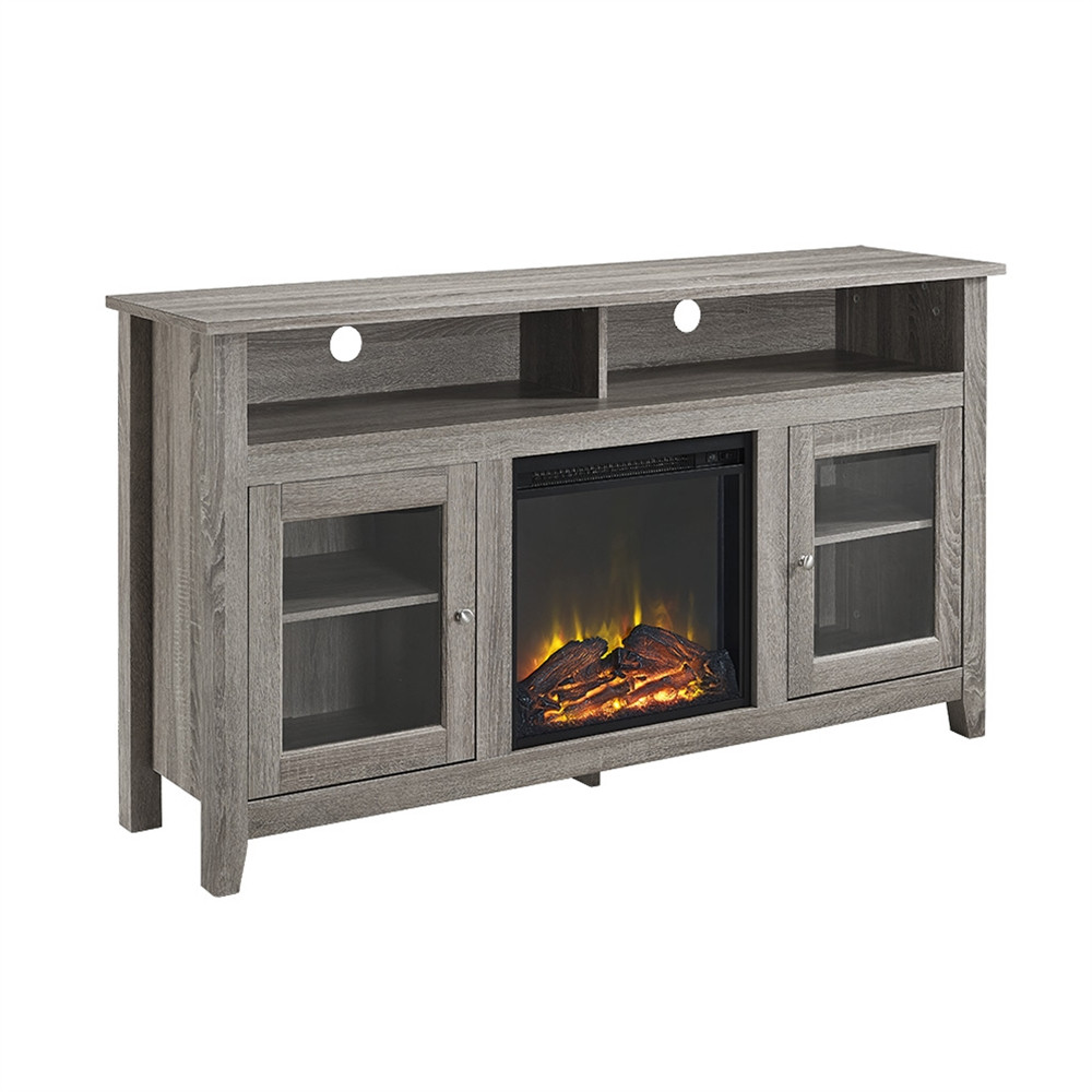 Best ideas about Fireplace And Tv Stand
. Save or Pin 58" Wood Highboy Fireplace TV Stand Driftwood Now.