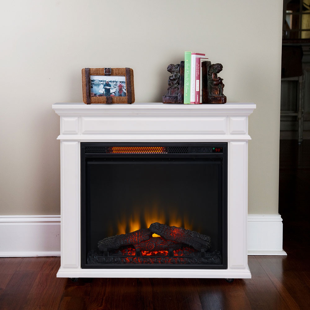 Best ideas about Fireplace Electric Heater
. Save or Pin fort Smart Caiden Infrared Rolling Fireplace White Now.