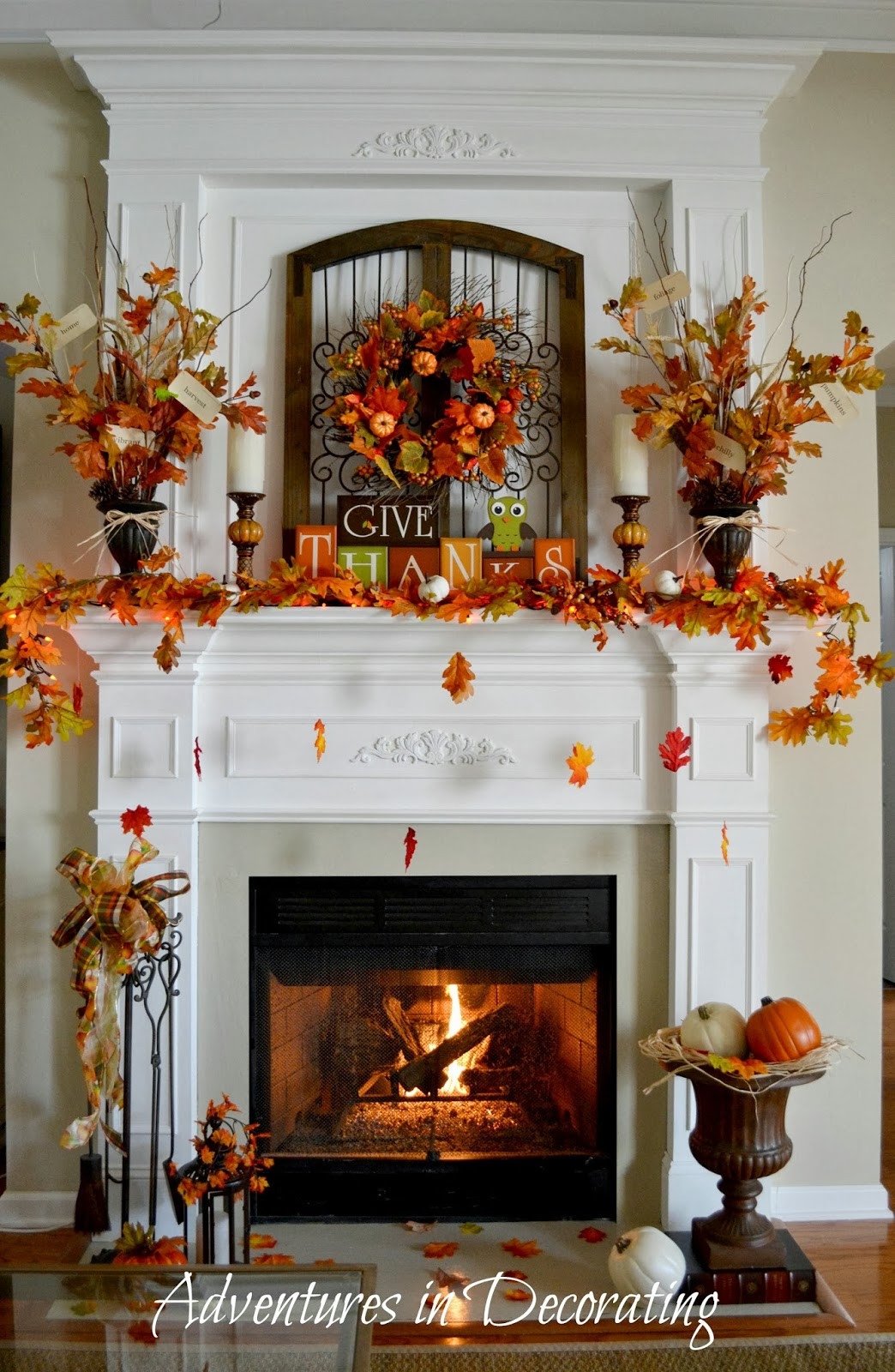 Best ideas about Fireplace Mantel Decor
. Save or Pin Adventures in Decorating Our Fall Mantel Now.