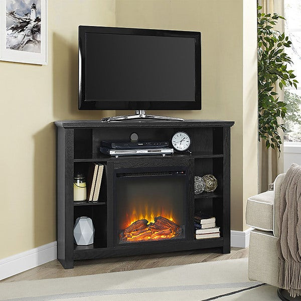 Best ideas about Fireplace Tv Stand Black
. Save or Pin Shop 44 inch Wood Corner Highboy Fireplace TV Stand Now.