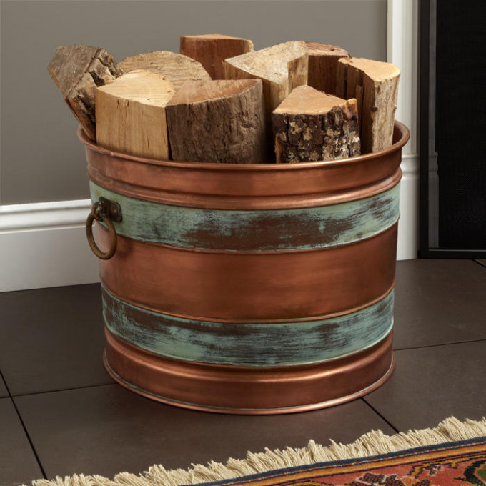 Best ideas about Fireplace Wood Holder
. Save or Pin Hampshire Copper Firewood Holder Antique Copper Patina Now.