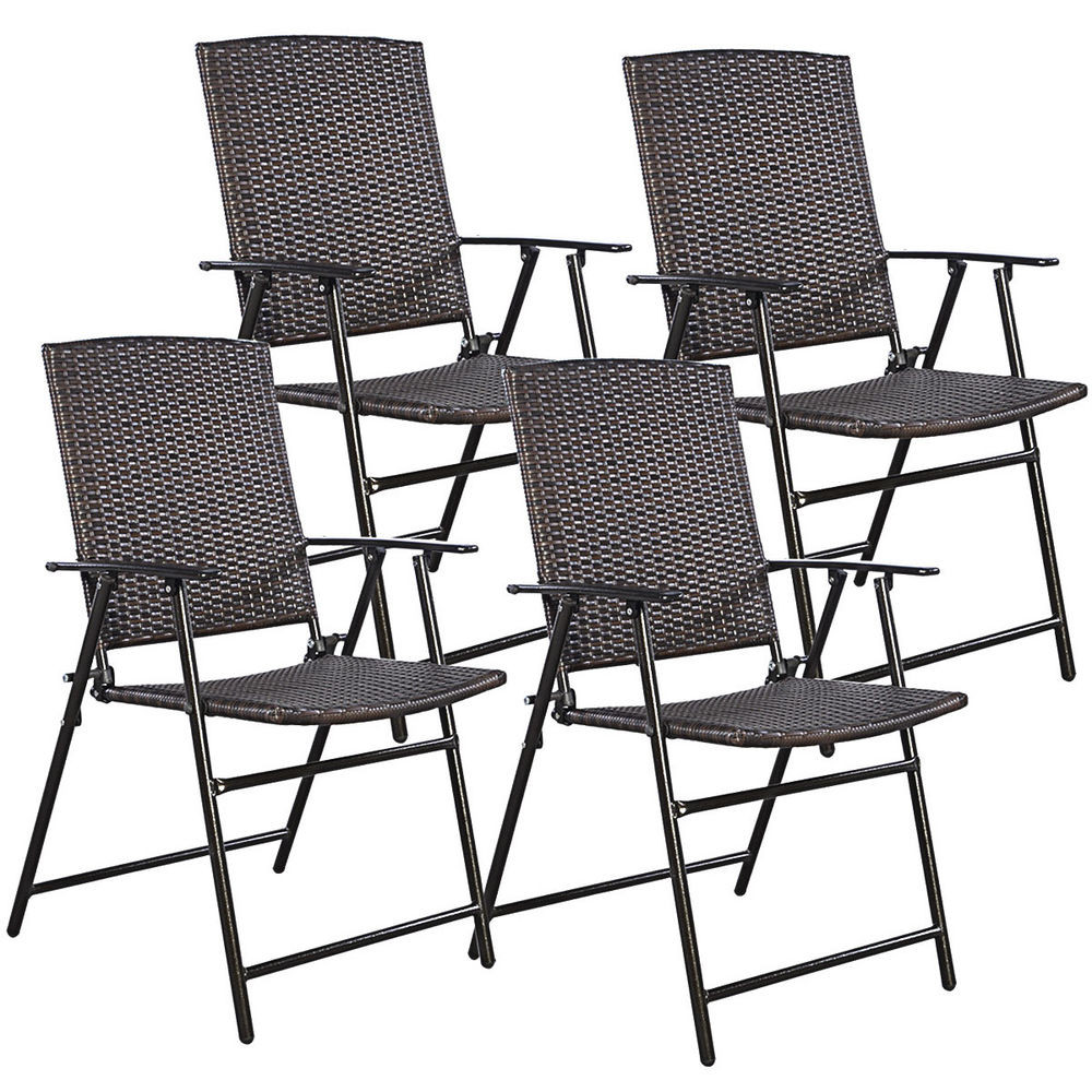 Best ideas about Folding Patio Chairs
. Save or Pin 4 PCS Brown Folding Rattan Chair Furniture Outdoor Indoor Now.