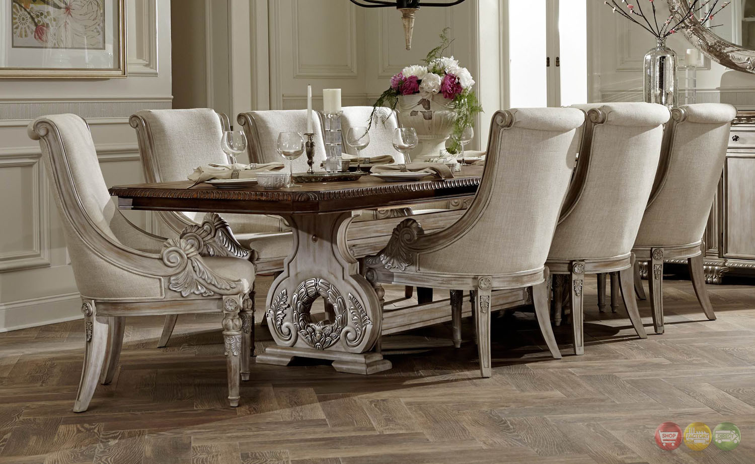 Best ideas about Formal Dining Room
. Save or Pin Orleans II White Wash Traditional Formal Dining Room Now.