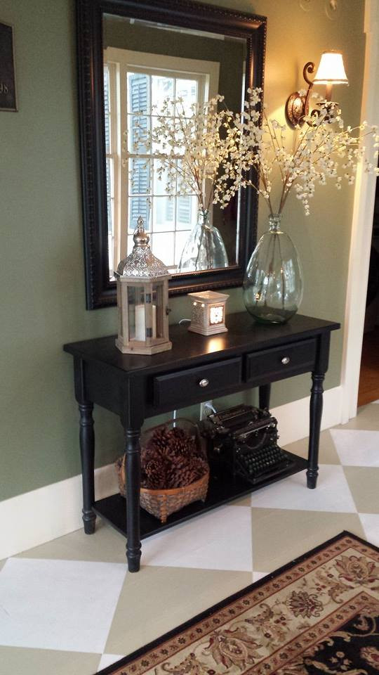 Best ideas about Foyer Table Ideas
. Save or Pin $4 39 Foyer Painted Floor Makeover Now.