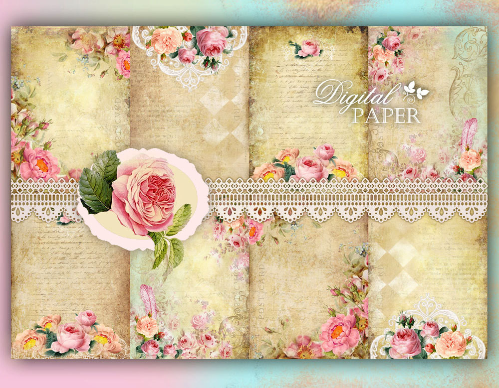 Best ideas about Free Printable Shabby Chic Paper
. Save or Pin Shabby Chic Paper background digital collage sheet set Now.