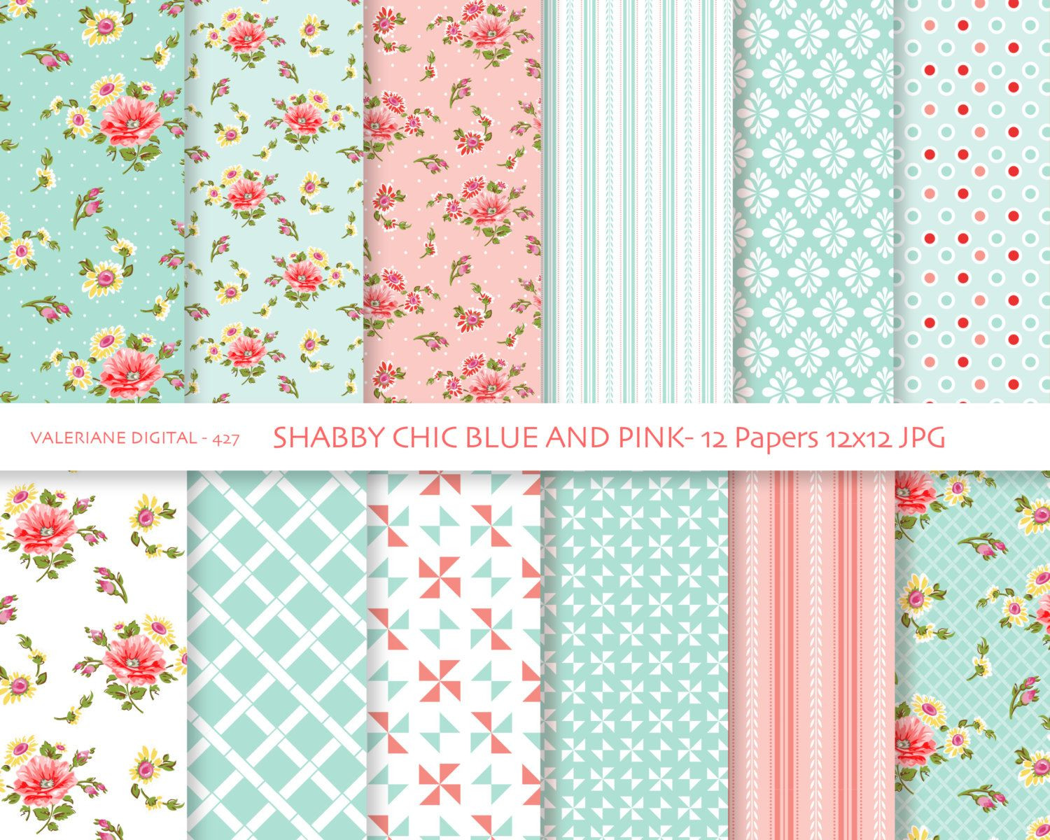 Best ideas about Free Printable Shabby Chic Paper
. Save or Pin Shabby Chic Digital paper pack in blue and pink digital Now.