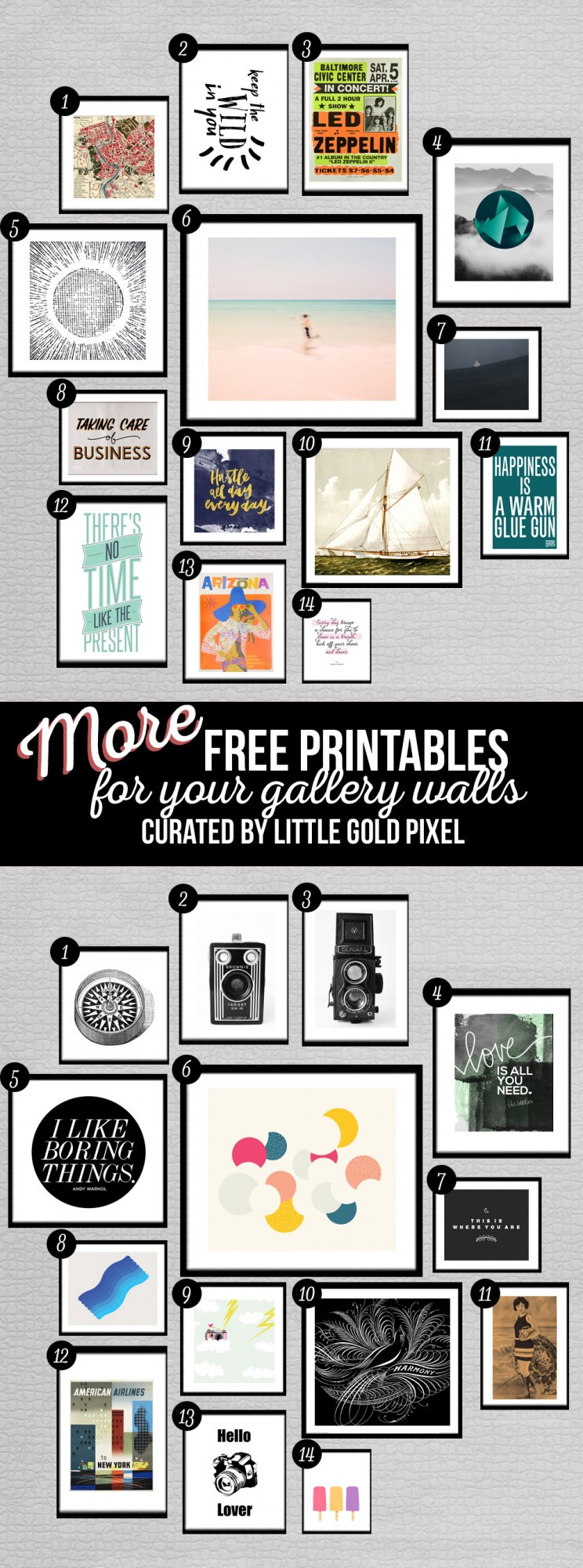 Best ideas about Free Printable Wall Art
. Save or Pin 28 More Free Prints for Your Gallery Walls • Little Gold Pixel Now.