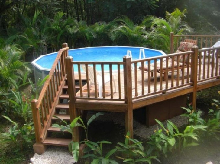 Best ideas about Free Standing Above Ground Pool Decks
. Save or Pin 40 Uniquely Awesome Ground Pools with Decks Now.