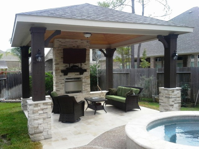 Best ideas about Free Standing Patio Covers
. Save or Pin Free standing patio cover w gas fireplace Now.
