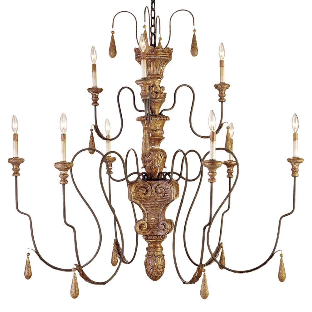 Best ideas about French Country Lighting
. Save or Pin Manor French Country Aged Gold 9 Light 2 Tier Chandelier Now.