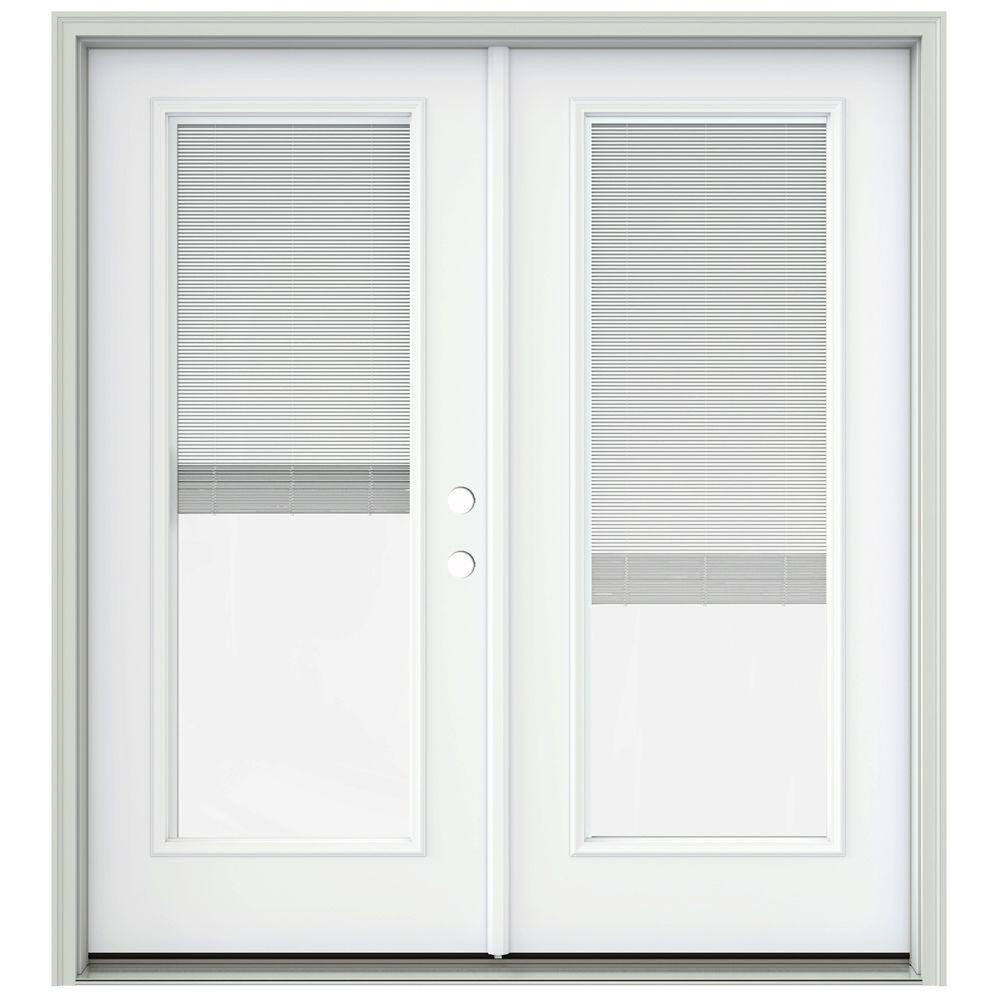 Best ideas about French Patio Doors With Blinds
. Save or Pin JELD WEN 72 in x 80 in Brilliant White Prehung Left Hand Now.