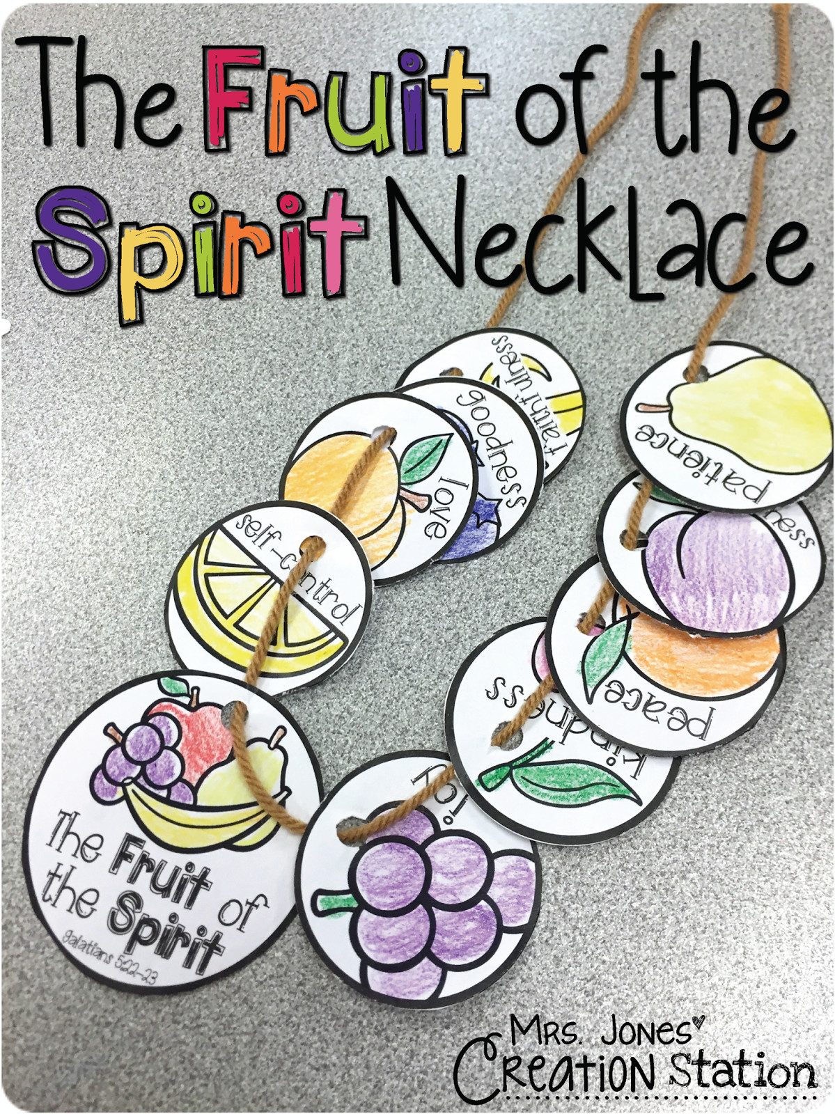 Best ideas about Fruit Of The Spirit Crafts For Kids
. Save or Pin The Fruit of the Spirit Necklace Mrs Jones Creation Now.