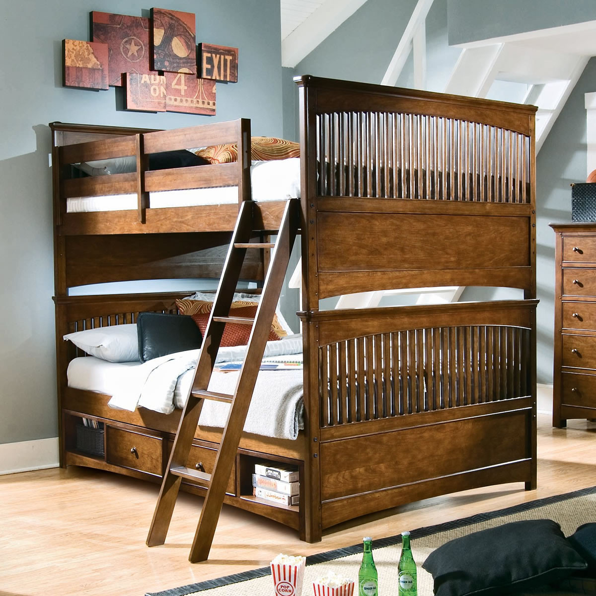 Best ideas about Full Loft Bed With Stairs
. Save or Pin Full over Full Bunk Beds with Stairs for Big Family Now.