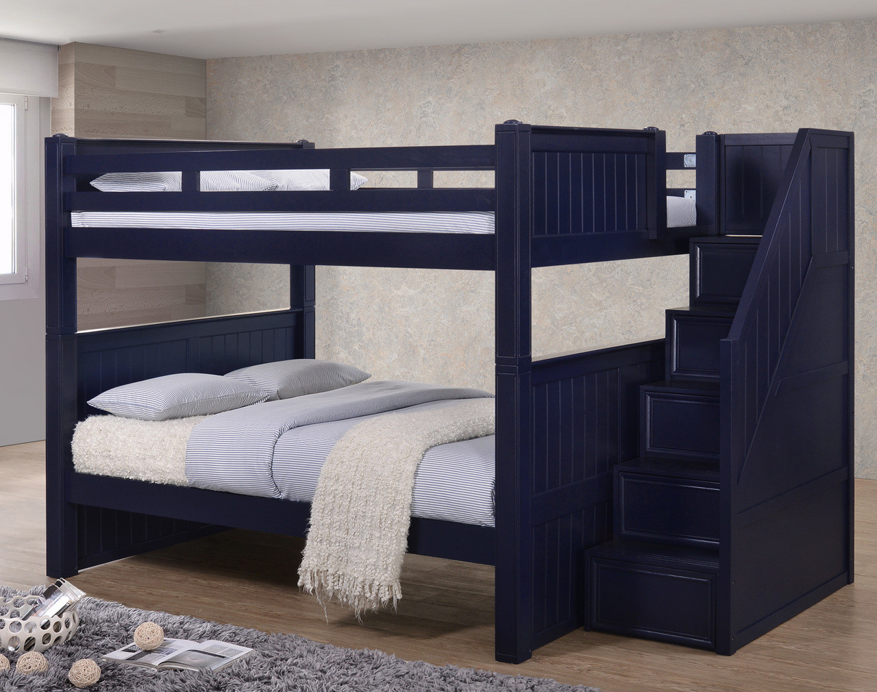 Best ideas about Full Loft Bed With Stairs
. Save or Pin Dillon Full Over Full Bunk Bed with Stairs Drawers Now.