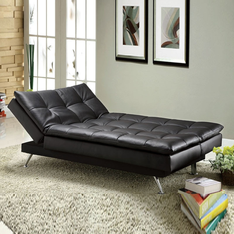Best ideas about Full Size Sofa Bed
. Save or Pin Modern Black Soft Leatherette Functional Full Size Chaise Now.