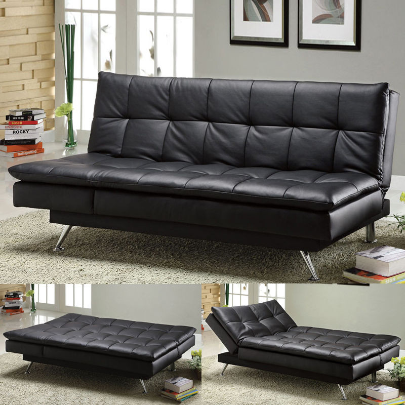 Best ideas about Full Size Sofa Bed
. Save or Pin Modern Black Soft Leatherette Functional Full Size Chaise Now.