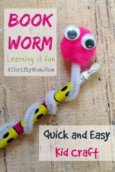 Best ideas about Fun Easy Projects For Kids
. Save or Pin Book Worm Quick and easy kid craft Kids Craft A Now.