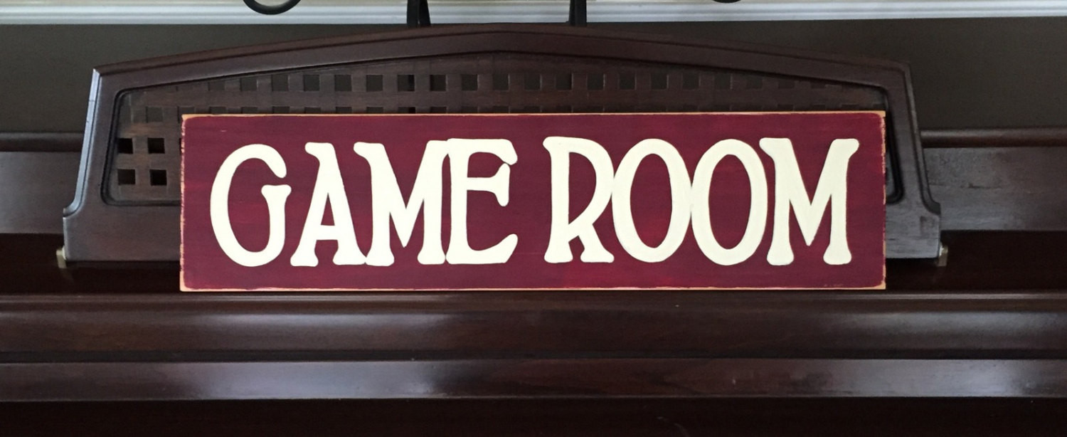 Best ideas about Game Room Sign
. Save or Pin GAME ROOM Stars Playroom Sign Plaque Wooden U Pick Color Gr8 Now.