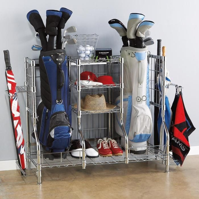 Best ideas about Garage Golf Bag Storage
. Save or Pin Double Golf Bag Rack and Organizer Now.