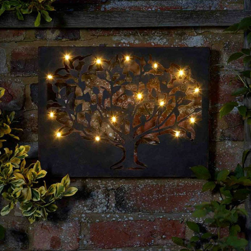 Best ideas about Garden Wall Artwork
. Save or Pin LED Tree Metal Indoor Outdoor Metal Wall Art Light Timer Now.