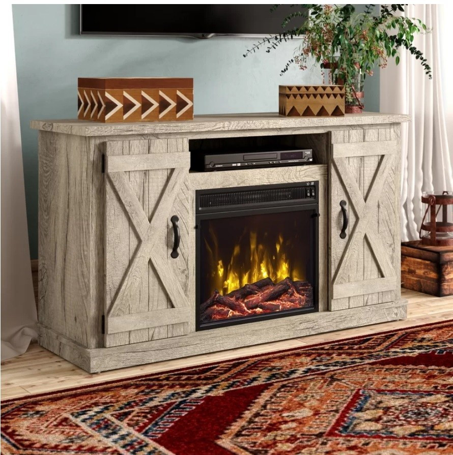 Best ideas about Gas Fireplace Tv Stand
. Save or Pin Rustic Electric Fireplace TV Stand Barn Door Media Console Now.