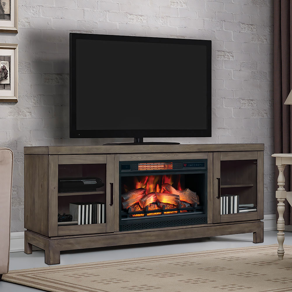 Best ideas about Gas Fireplace Tv Stand
. Save or Pin Berkeley 63" Cabinet Spanish Gray & 26" Firebox Now.