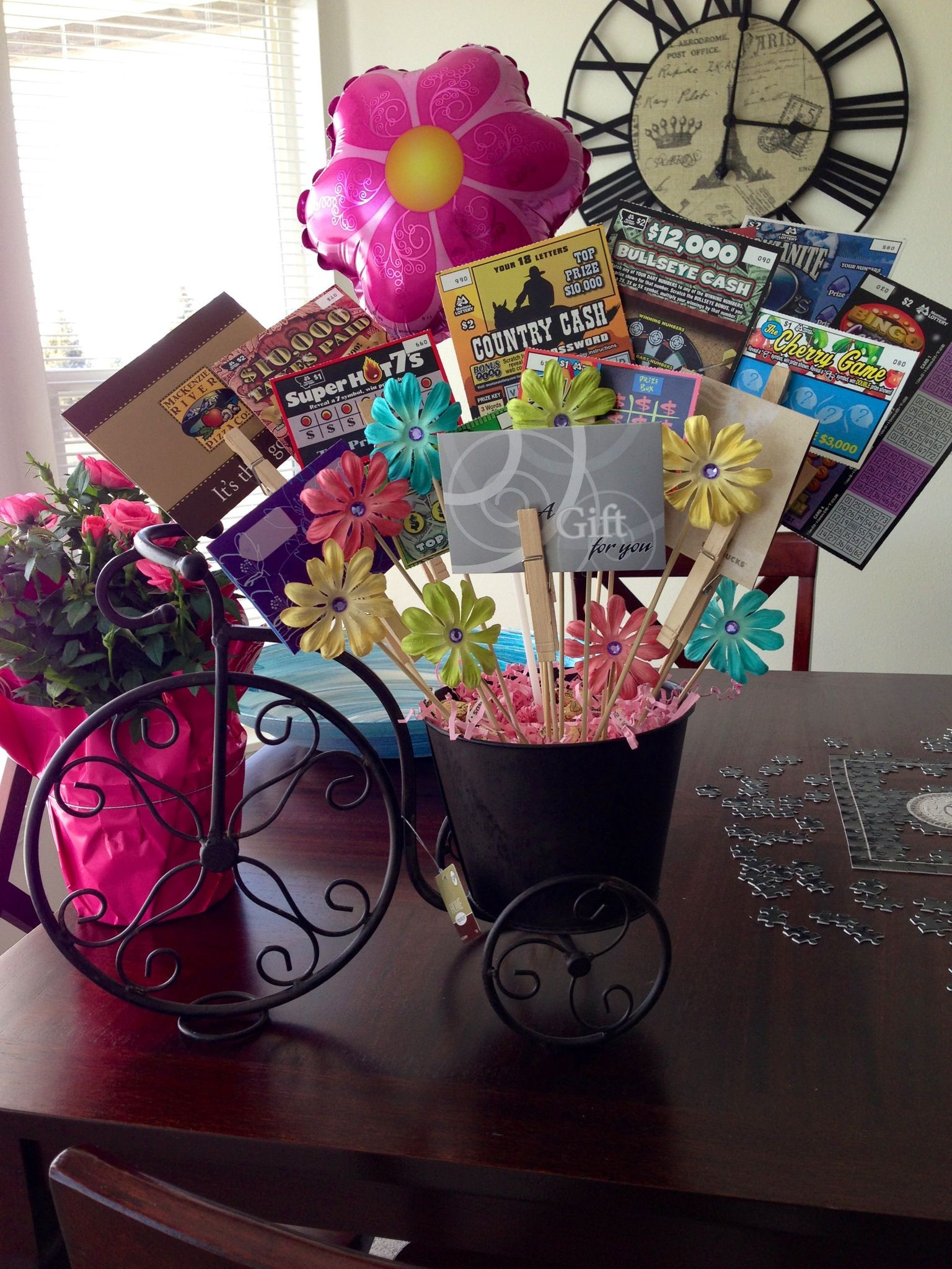 Best ideas about Gift Card Tree DIY
. Save or Pin Mother s Day Bouquet in bicycle planter including ts Now.