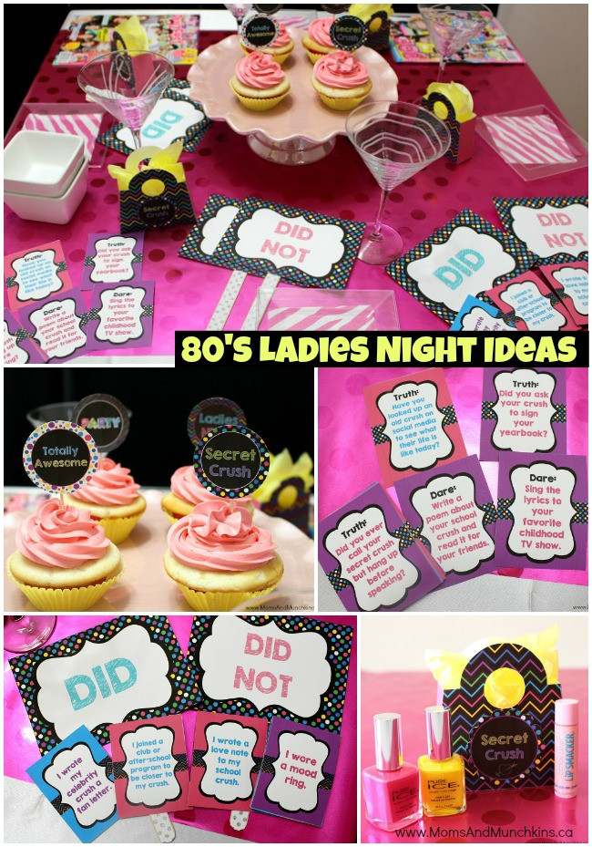 Best ideas about Girls Night In Ideas For Adults
. Save or Pin 80 s La s Night Ideas & Printables Moms & Munchkins Now.