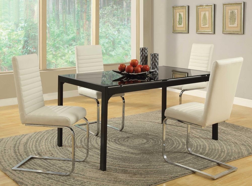 Best ideas about Glass Dining Table
. Save or Pin MODERN BLACK CHROME & GLASS DINING TABLE CHAIRS DINING Now.