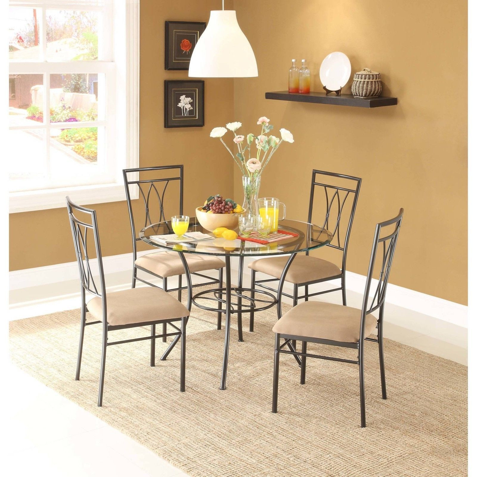 Best ideas about Glass Dining Table Set
. Save or Pin Mainstays 5 Piece Glass and Metal Dining Set Dining Sets Now.