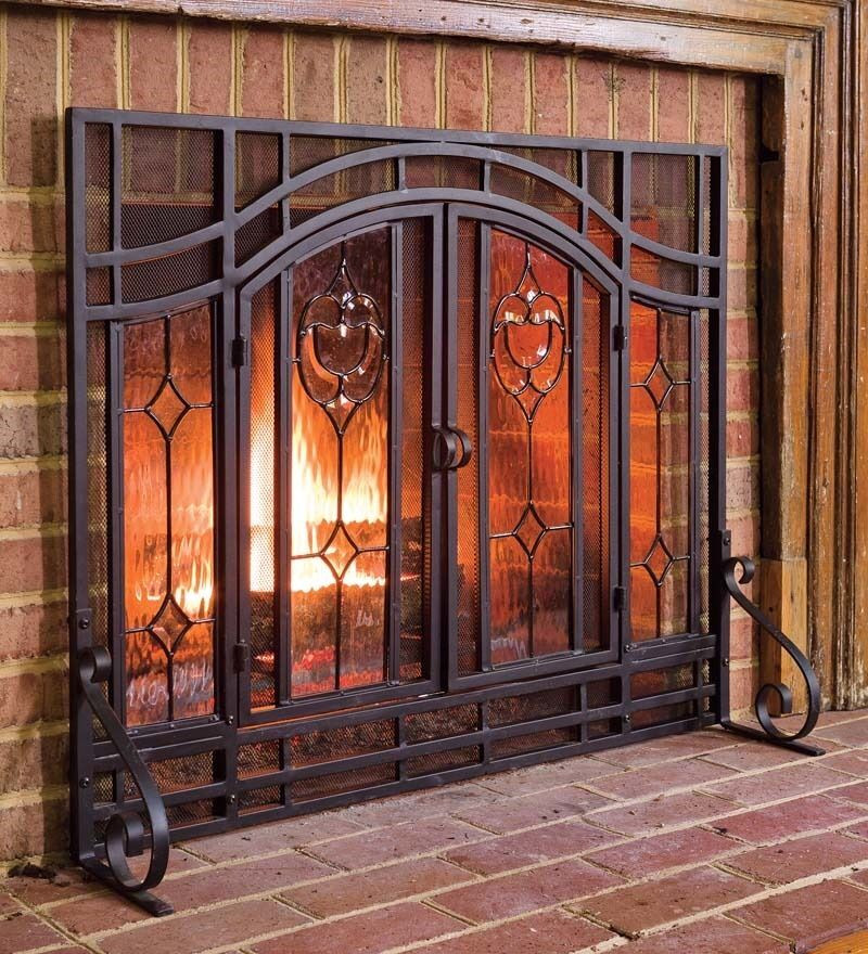 Best ideas about Glass Fireplace Screen
. Save or Pin Fireplace Screen Fire Place Beveled Glass Double Doors Now.