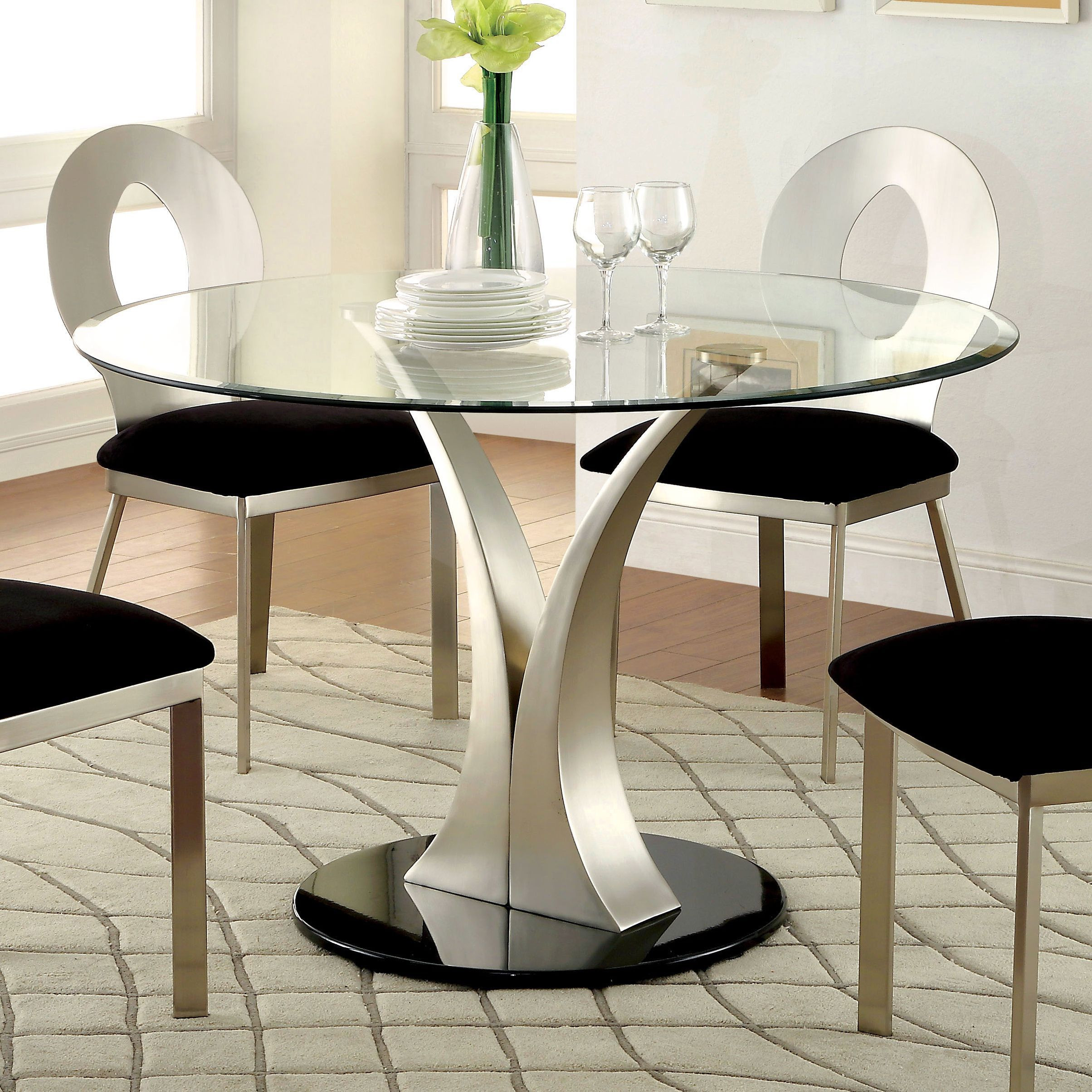 Best ideas about Glass Round Dining Table
. Save or Pin Sculpture III Contemporary Silver Dining Table by FOA Now.
