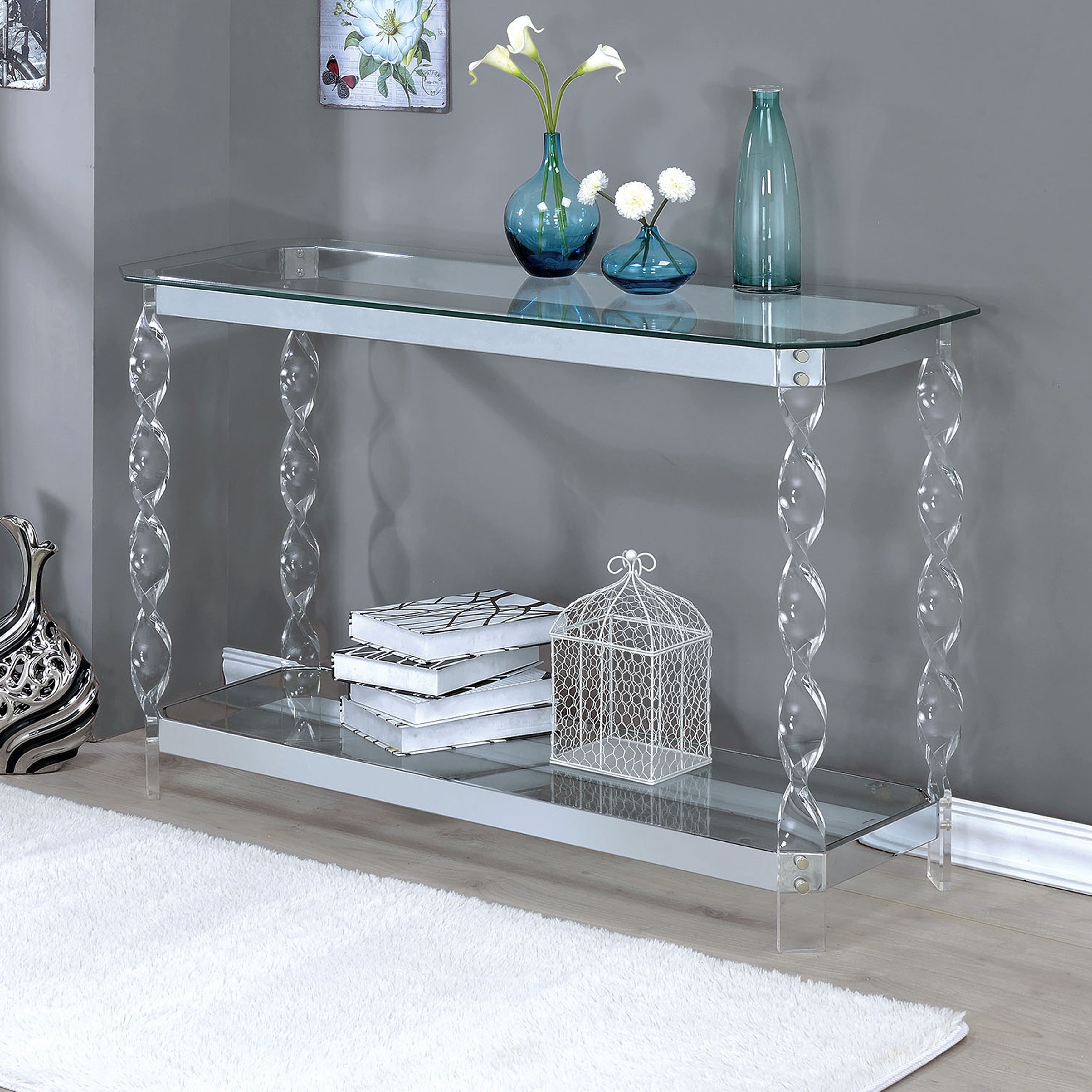 Best ideas about Glass Sofa Table
. Save or Pin Console Tables For Entryway Chrome Sofa Table Clear Glass Now.