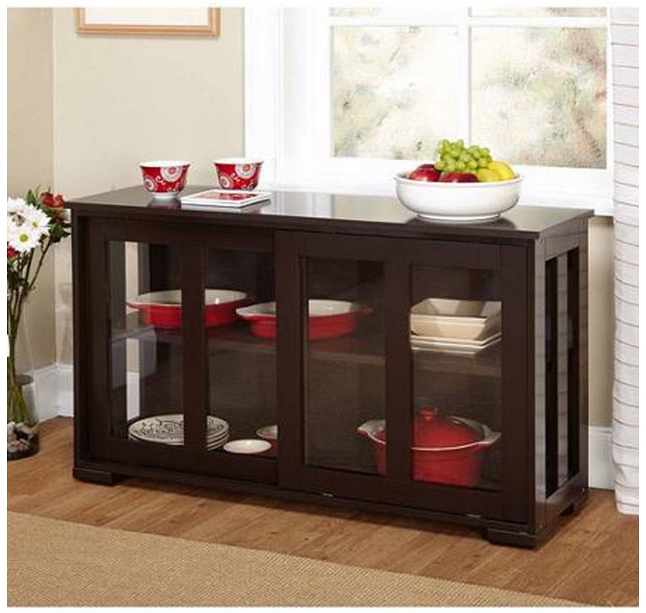 Best ideas about Glass Storage Cabinet
. Save or Pin Kitchen Storage Cabinet Buffet Glass Sliding Doors Now.