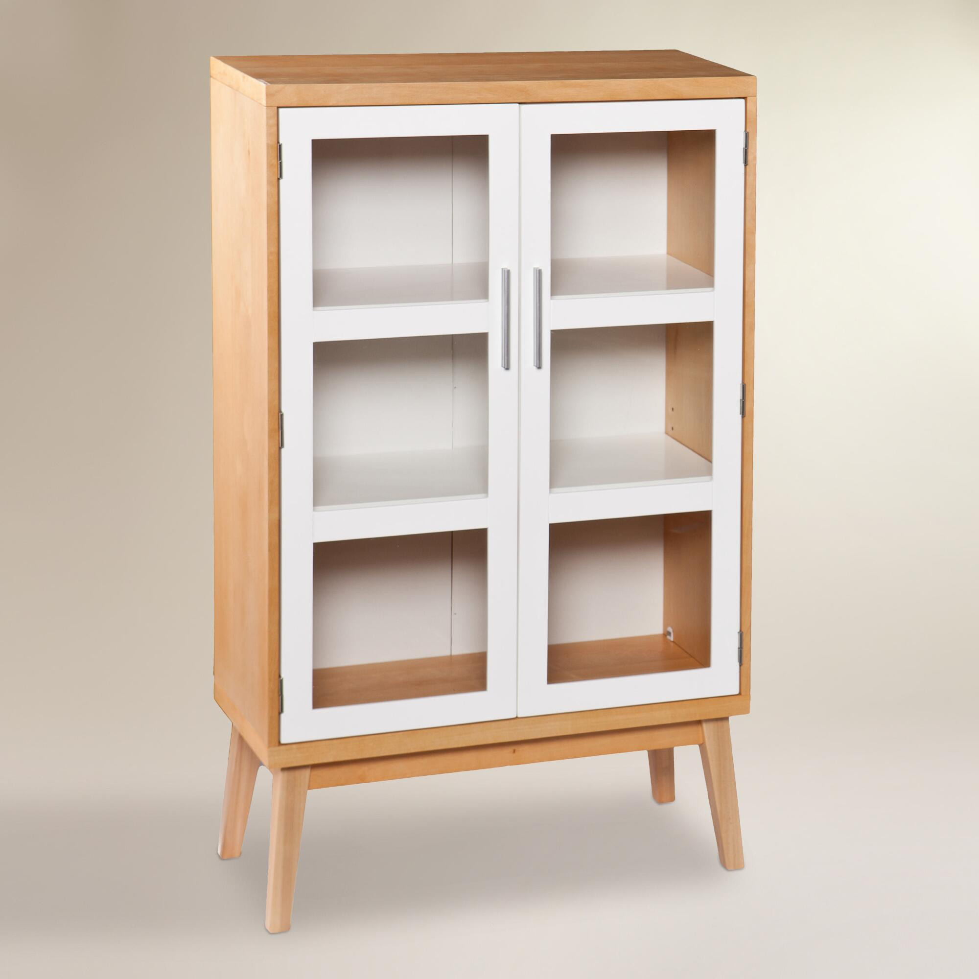 Best ideas about Glass Storage Cabinet
. Save or Pin Glass Double Door Abie Storage Cabinet Now.