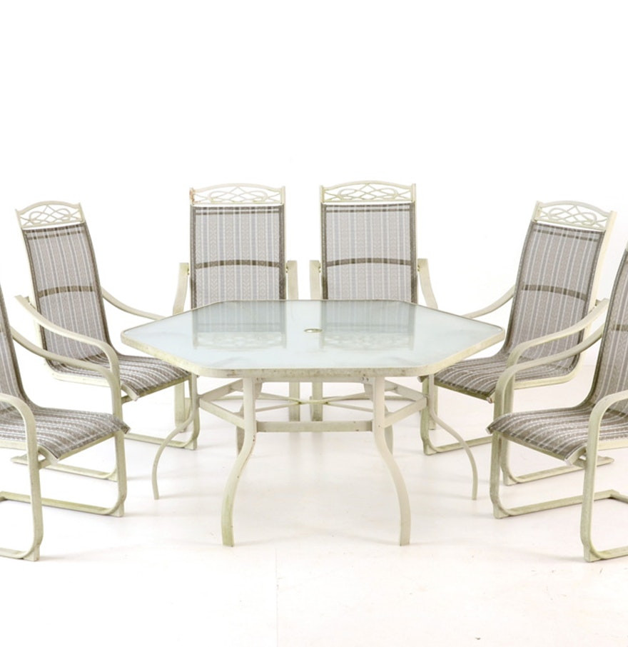 Best ideas about Glass Top Patio Table
. Save or Pin Glass Top Patio Table with Umbrella and Six Chairs EBTH Now.